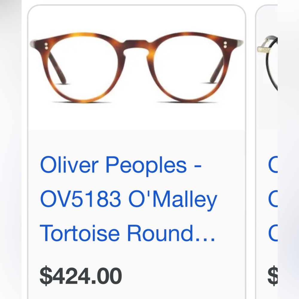 Oliver people’s round glasses - “o’Malley” tortoise